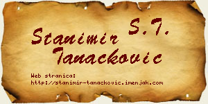 Stanimir Tanacković vizit kartica